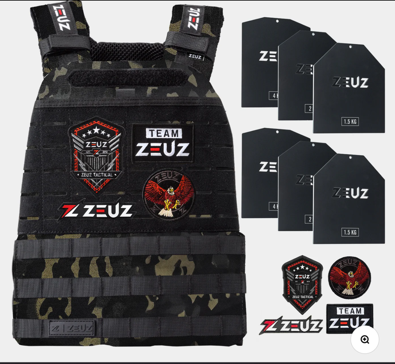 Zeuz Weighted Vest - Including Plates - 16.5KG